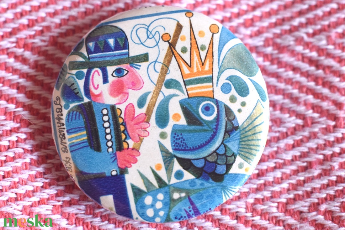 Mese bélyeg kitűző - ékszer - kitűző és bross - Meska.hu