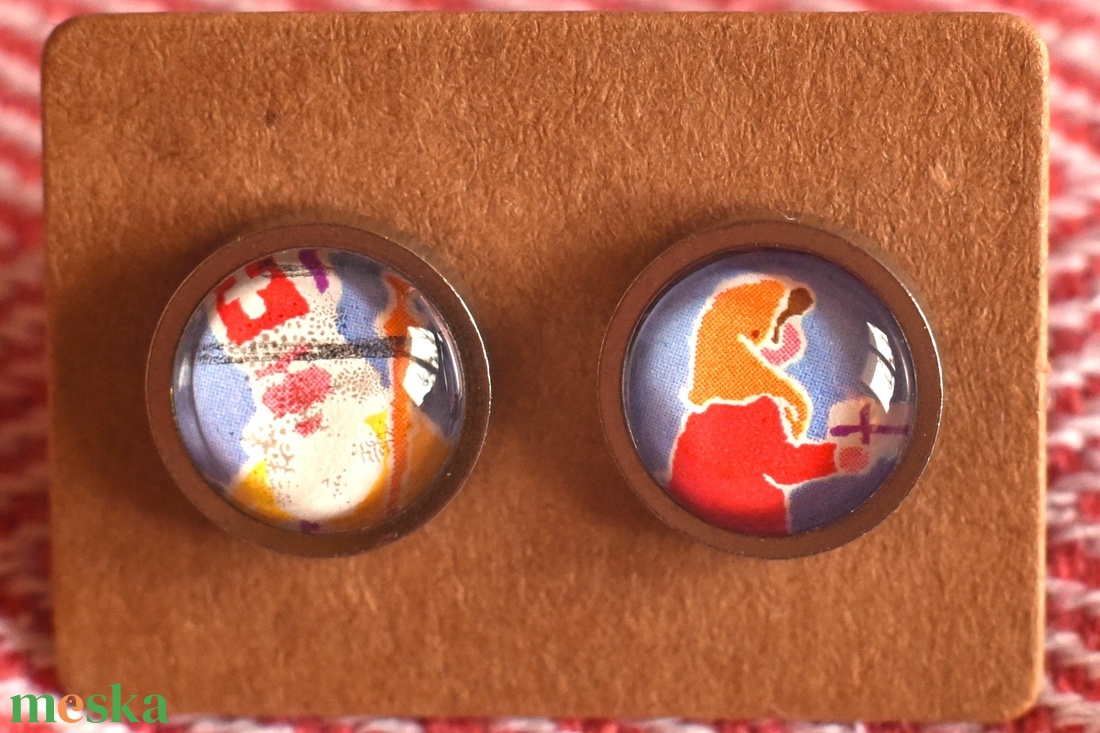 Karácsonyi bélyeg fülbevaló - ékszer - fülbevaló - pötty fülbevaló - Meska.hu