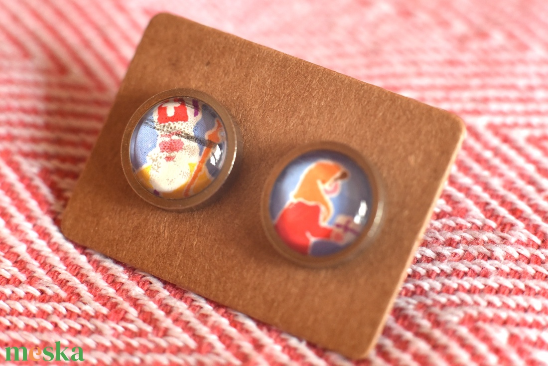 Karácsonyi bélyeg fülbevaló - ékszer - fülbevaló - pötty fülbevaló - Meska.hu