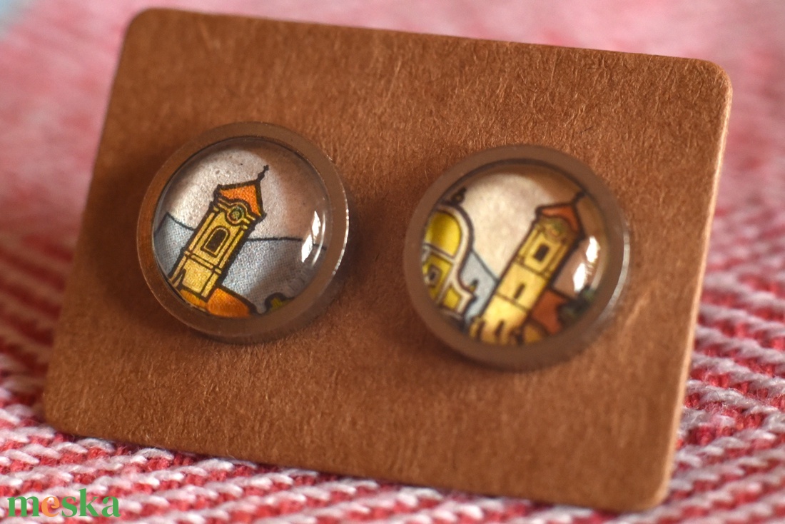 Templomos bélyeg fülbevaló - ékszer - fülbevaló - pötty fülbevaló - Meska.hu