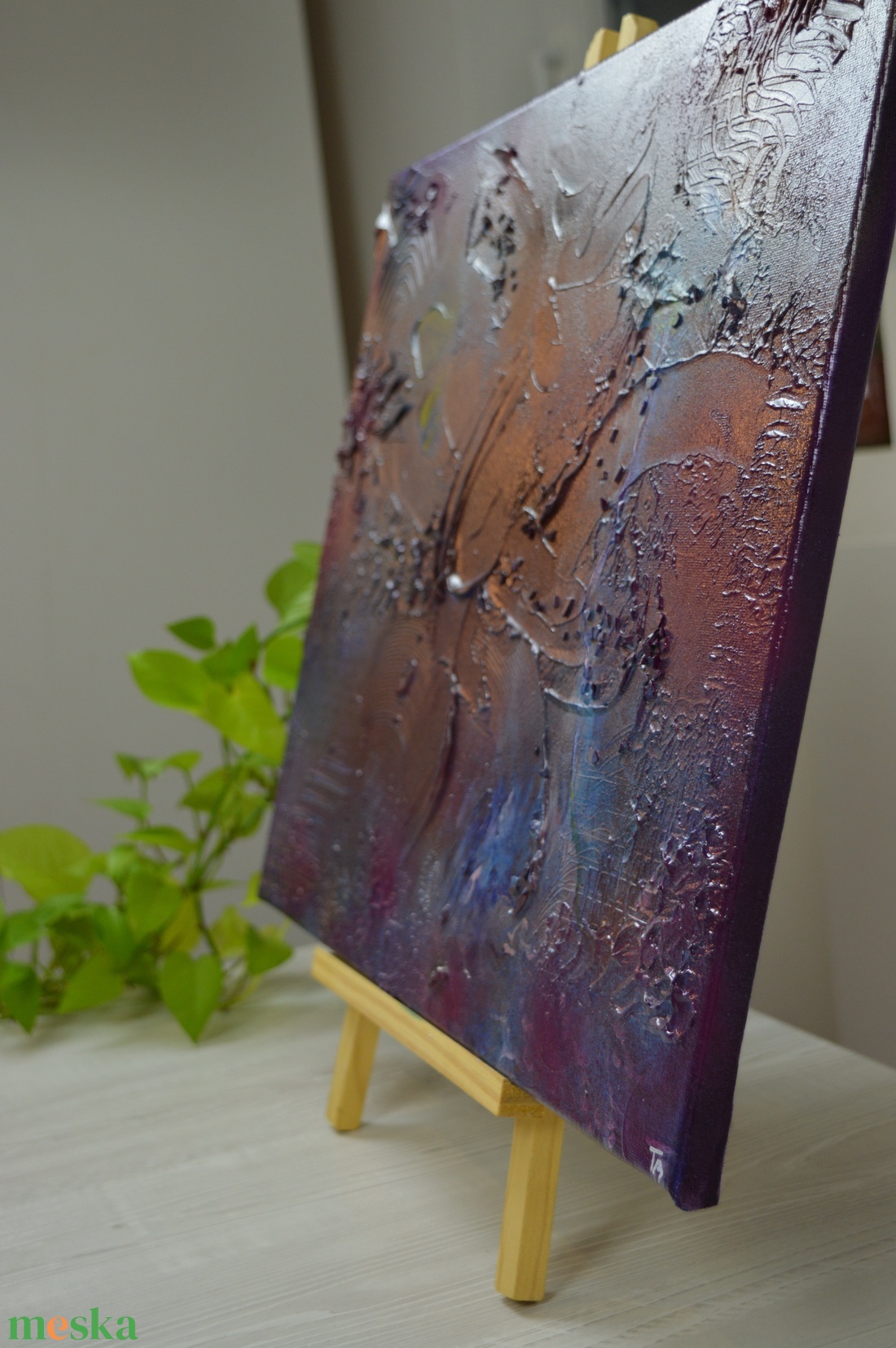 Aurora c. absztrakt festmény vásznon  50x40cm - művészet - festmény - festmény vegyes technika - Meska.hu