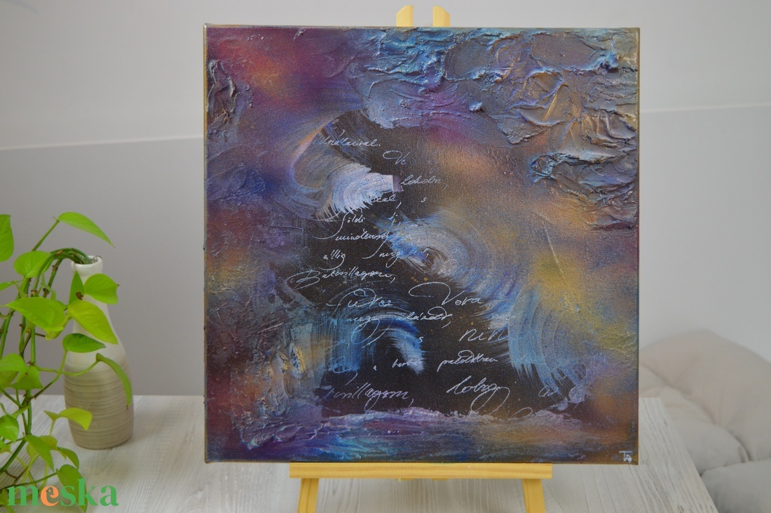 Balcsillagom c. absztrakt festmény, vásznon - 40x40cm - művészet - festmény - festmény vegyes technika - Meska.hu