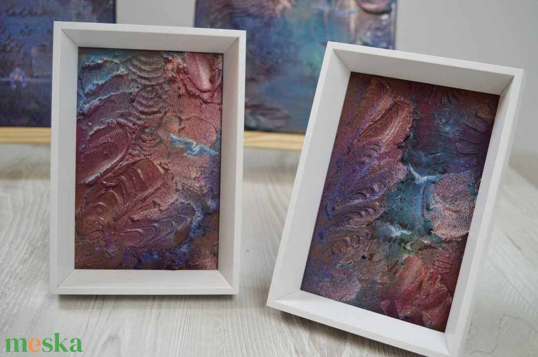 Lélek-zet c. absztrakt festmény, keretben - művészet - festmény - festmény vegyes technika - Meska.hu