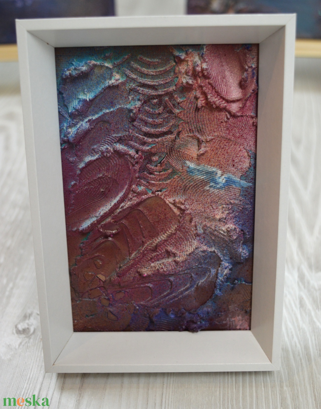 Lélek-zet c. absztrakt festmény, keretben - művészet - festmény - festmény vegyes technika - Meska.hu