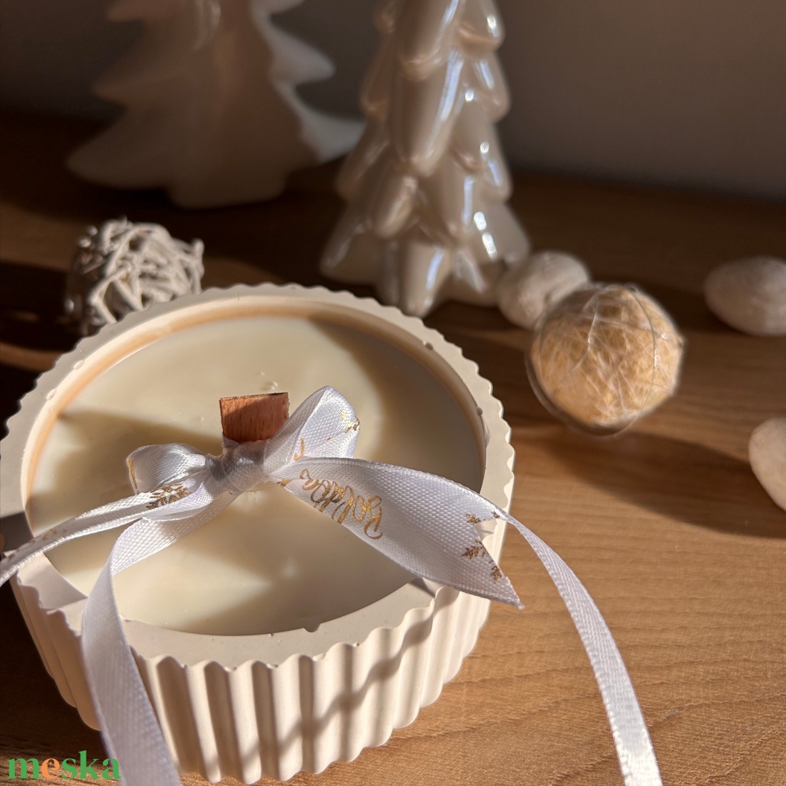 Csendes hóesés - karácsony - karácsonyi lakásdekoráció - karácsonyi illatgyertya, mécses - Meska.hu