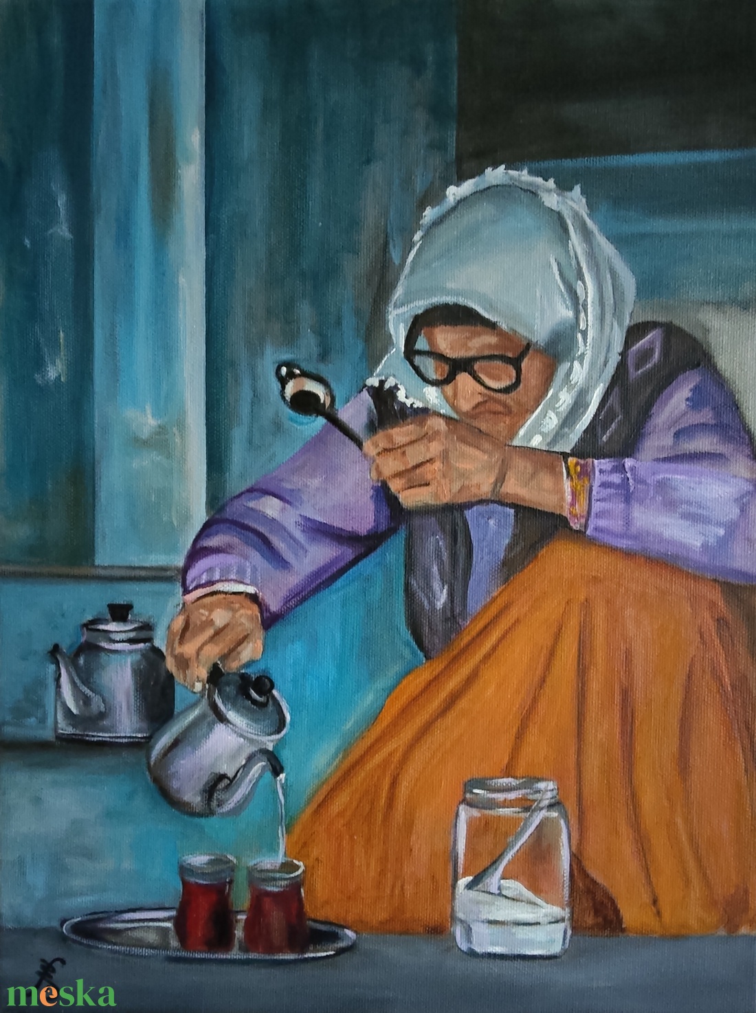 Olajfestmény - Tea time II. (2019.) - művészet - festmény - olajfestmény - Meska.hu Olajfestmény - Tea time II. (2019.) - művészet - festmény - olajfestmény - Meska.hu