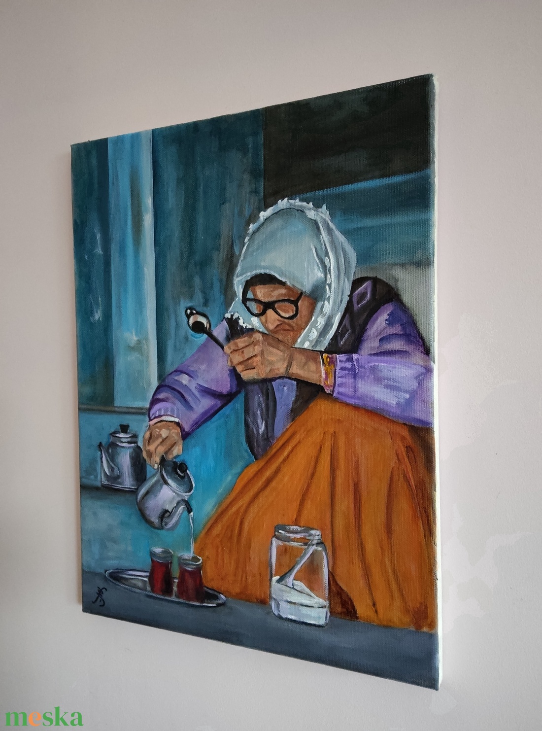 Olajfestmény - Tea time II. (2019.) - művészet - festmény - olajfestmény - Meska.hu Olajfestmény - Tea time II. (2019.) - művészet - festmény - olajfestmény - Meska.hu