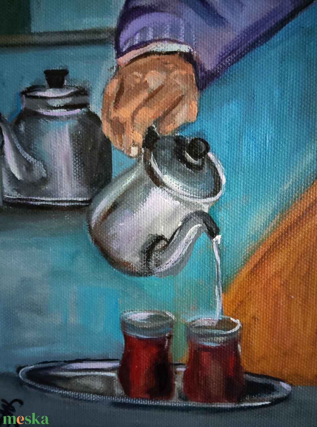 Olajfestmény - Tea time II. (2019.) - művészet - festmény - olajfestmény - Meska.hu Olajfestmény - Tea time II. (2019.) - művészet - festmény - olajfestmény - Meska.hu