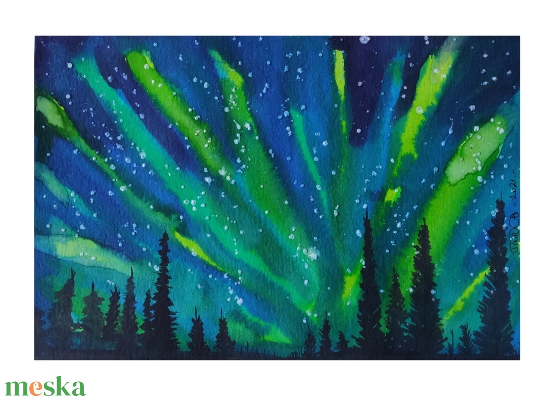 Akvarell - Aurora Borealis (2021.) - művészet - festmény - akvarell - Meska.hu Akvarell - Aurora Borealis (2021.) - művészet - festmény - akvarell - Meska.hu