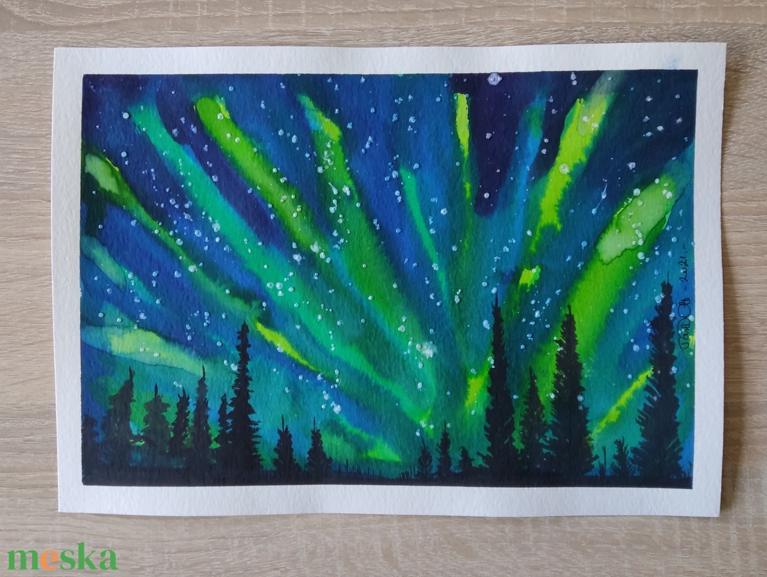 Akvarell - Aurora Borealis (2021.) - művészet - festmény - akvarell - Meska.hu Akvarell - Aurora Borealis (2021.) - művészet - festmény - akvarell - Meska.hu