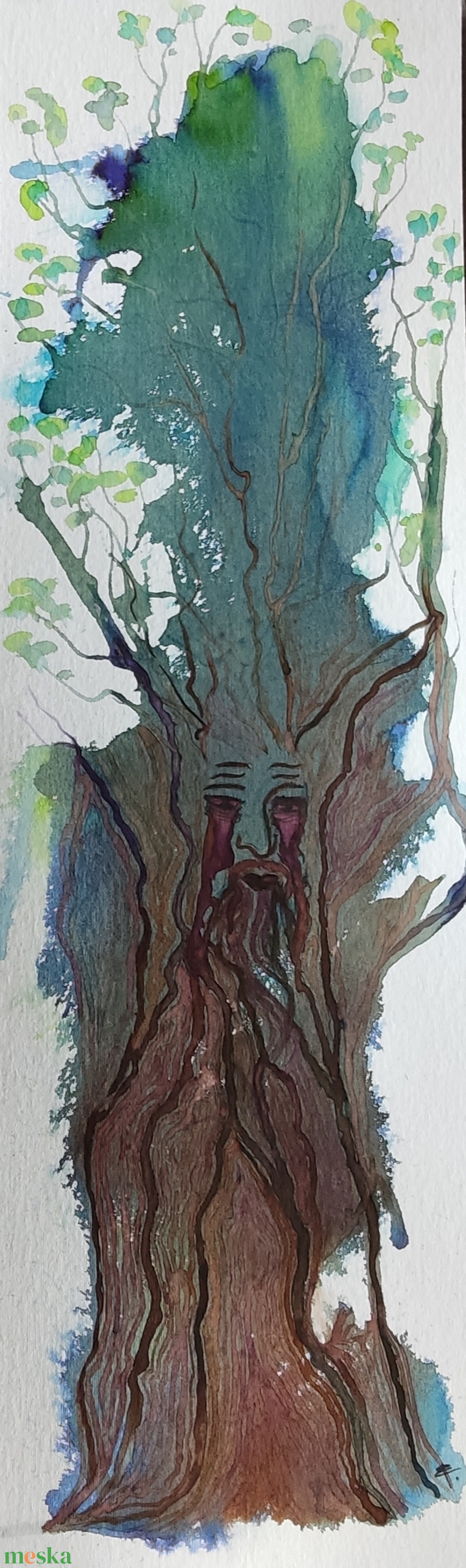 Akvarell - Könnyező évgyűrűk (2025.) - művészet - festmény - akvarell - Meska.hu