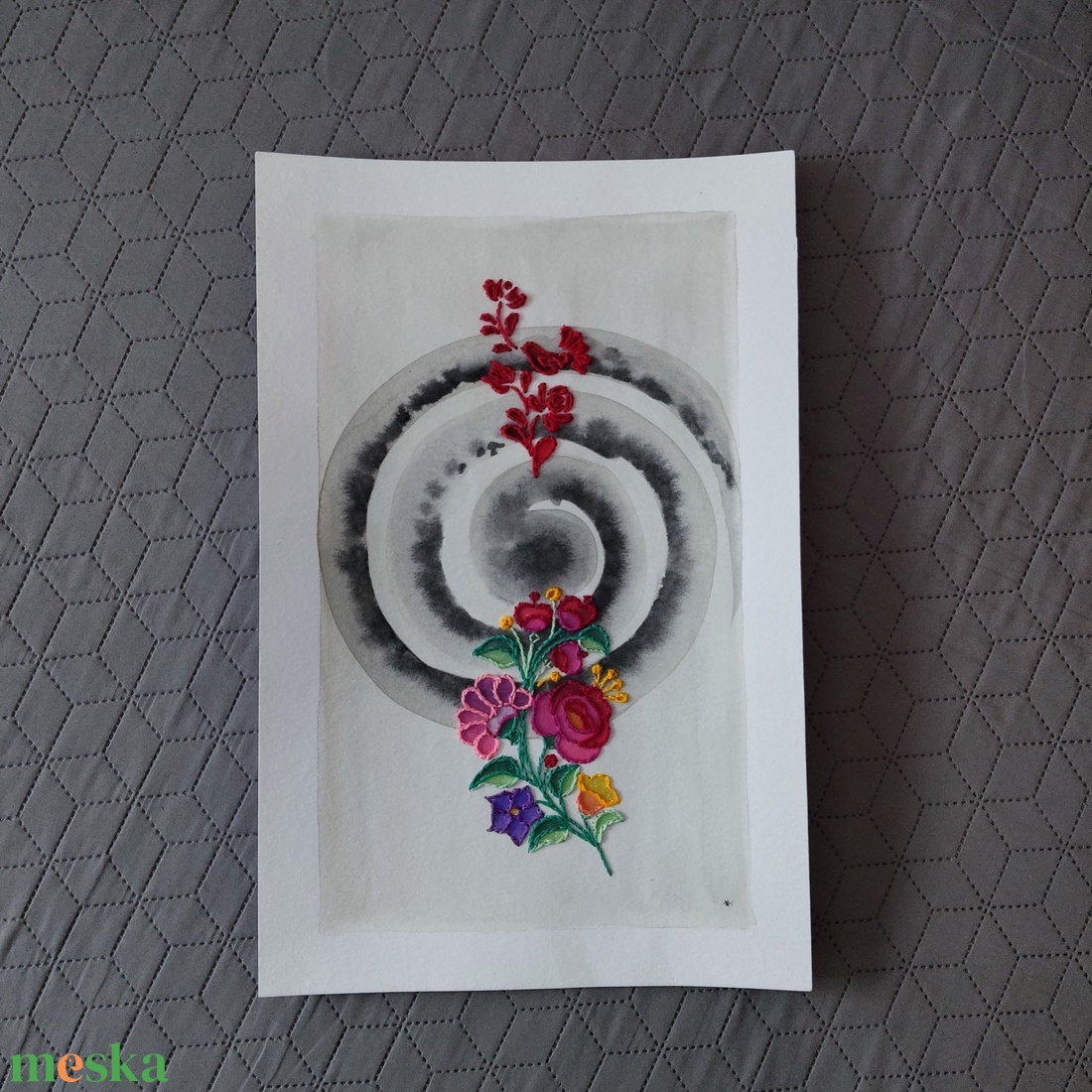 Akvarell - Népi ornamentika - Hungarian folk art 3. (2026.) - művészet - festmény - akvarell - Meska.hu