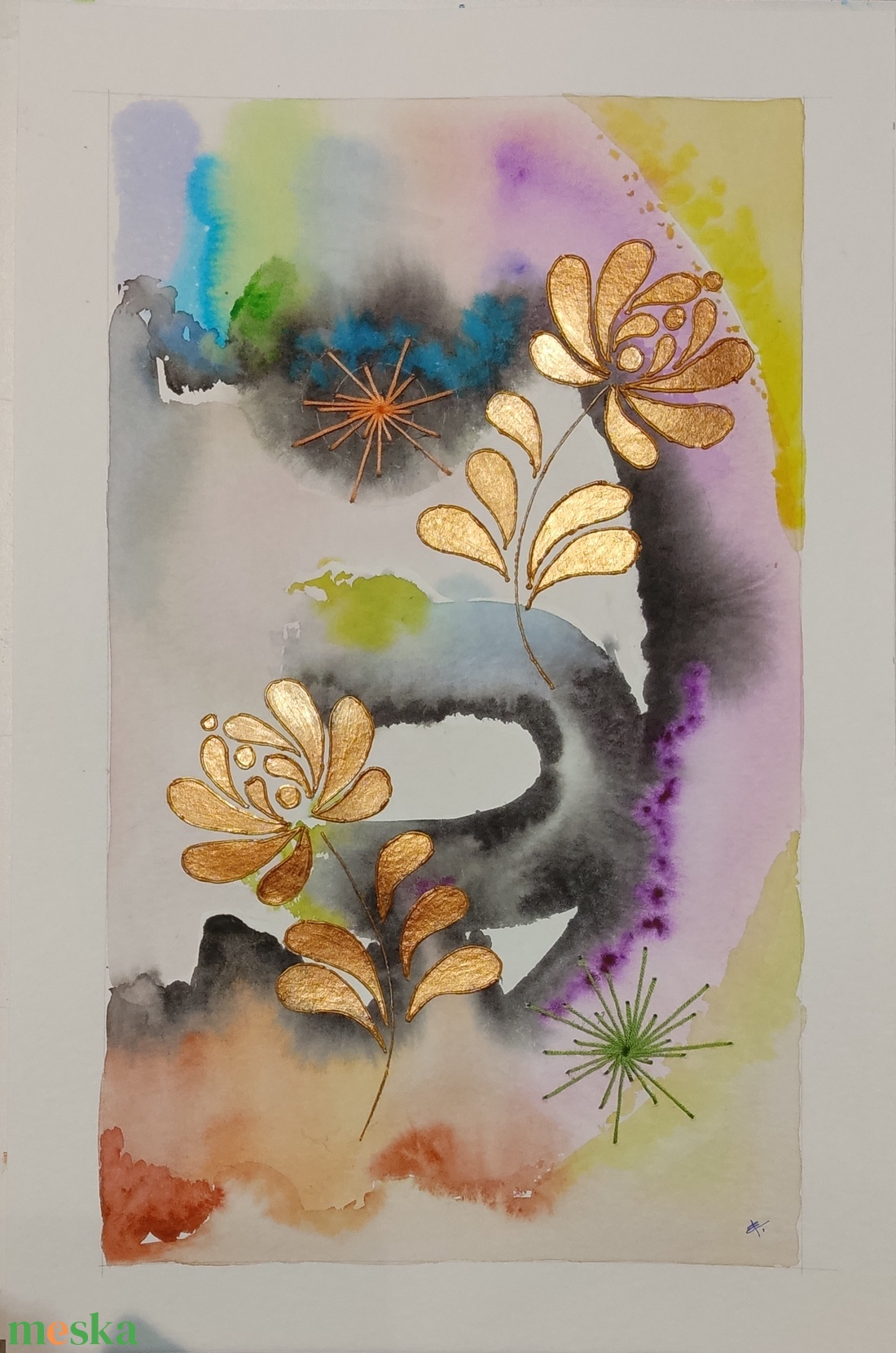 Akvarell - Népi ornamentika - Hungarian folk art 7. (2026.) - művészet - festmény - akvarell - Meska.hu