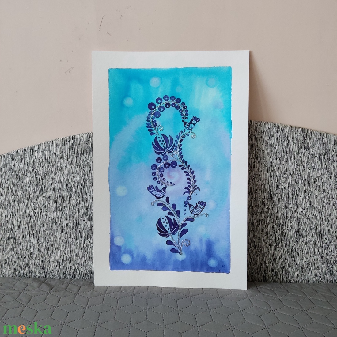 Akvarell - Népi ornamentika - Hungarian folk art 6. (2026.) - művészet - festmény - akvarell - Meska.hu