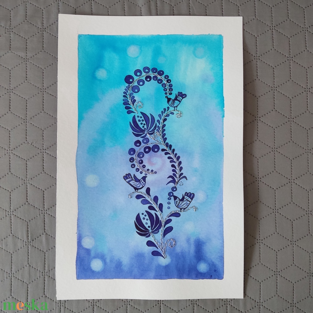 Akvarell - Népi ornamentika - Hungarian folk art 6. (2026.) - művészet - festmény - akvarell - Meska.hu