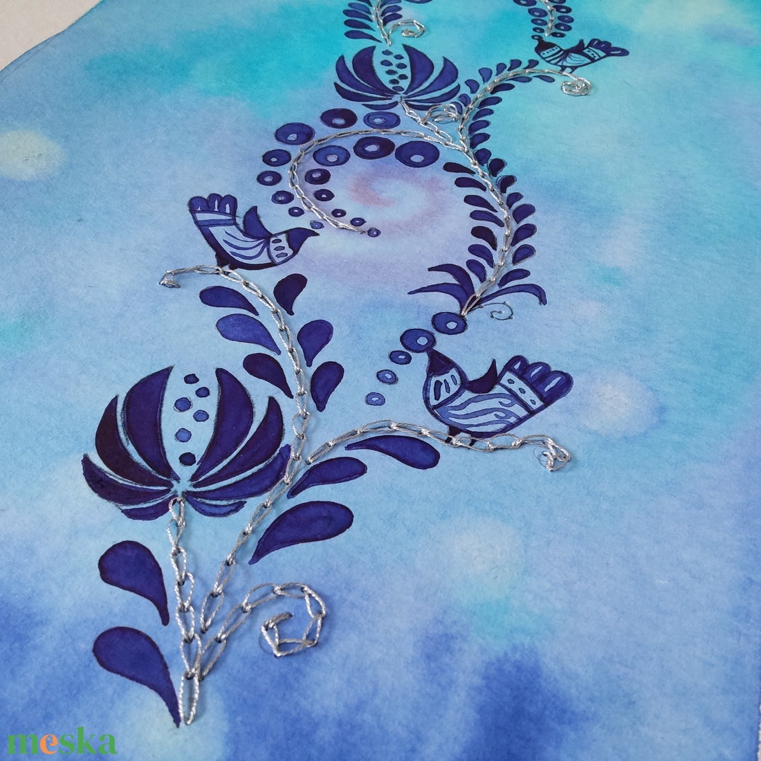 Akvarell - Népi ornamentika - Hungarian folk art 6. (2026.) - művészet - festmény - akvarell - Meska.hu