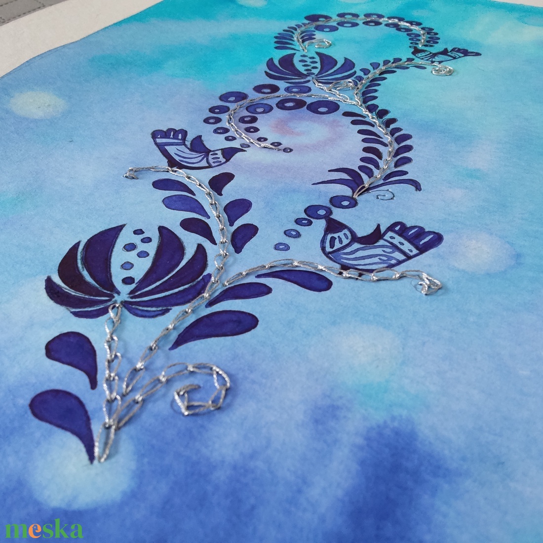 Akvarell - Népi ornamentika - Hungarian folk art 6. (2026.) - művészet - festmény - akvarell - Meska.hu