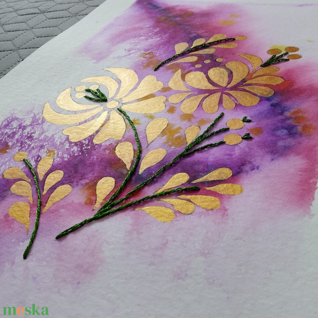 Akvarell - Népi ornamentika - Hungarian folk art 9. (2026.) - művészet - festmény - akvarell - Meska.hu