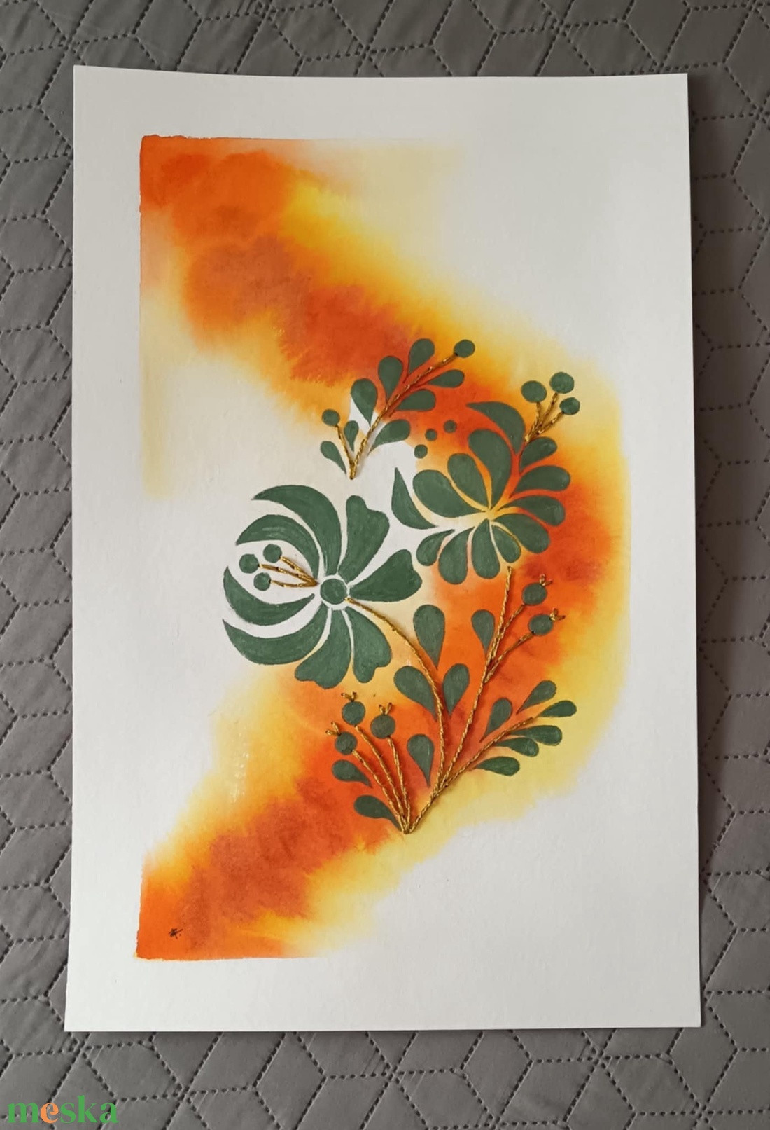 Akvarell - Népi ornamentika - Hungarian folk art 11. (2026.) - művészet - festmény - akvarell - Meska.hu