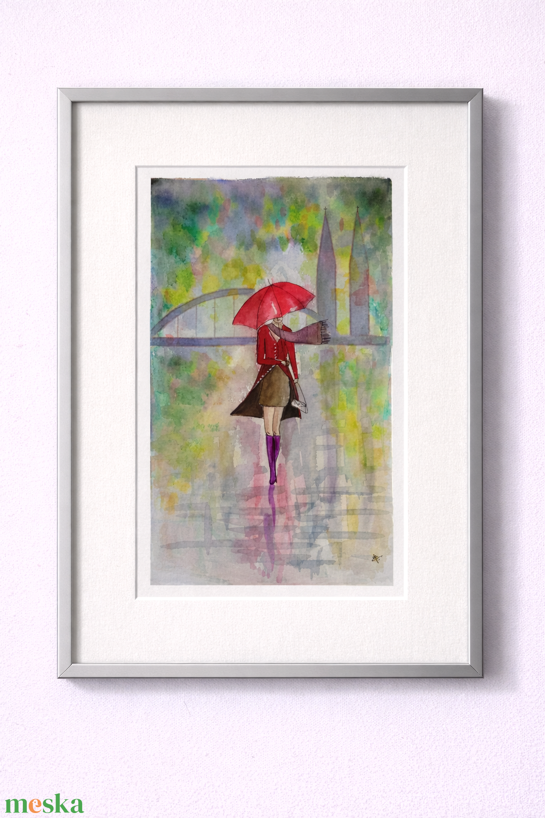 Akvarell - Szegedi zápor (2026.) - művészet - festmény - akvarell - Meska.hu