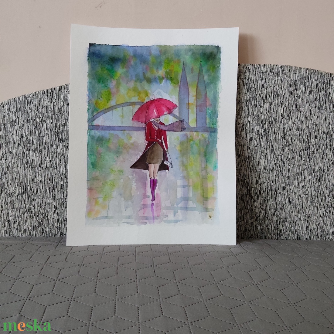 Akvarell - Szegedi zápor (2026.) - művészet - festmény - akvarell - Meska.hu