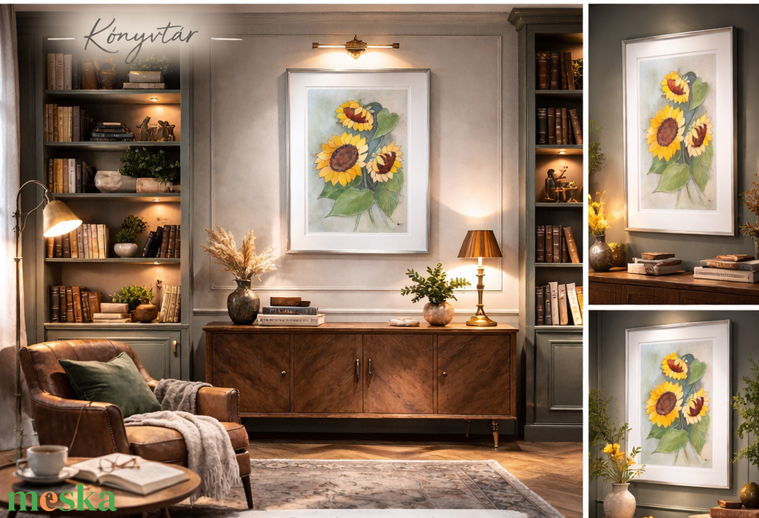 Akvarell - Napraforgók (2026.) - művészet - festmény - akvarell - Meska.hu