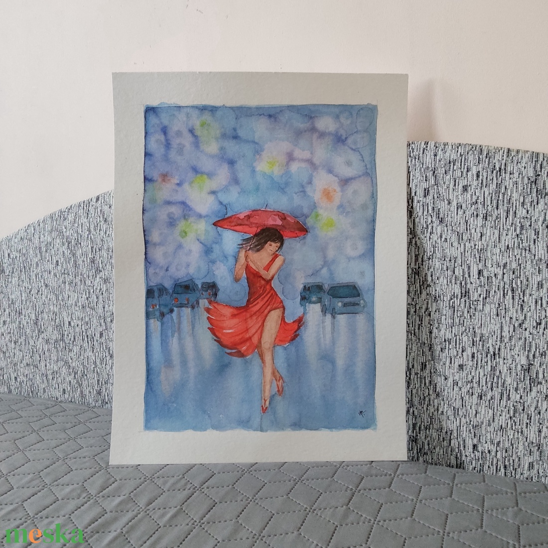 Akvarell - Nyári zápor (2026.) - művészet - festmény - akvarell - Meska.hu