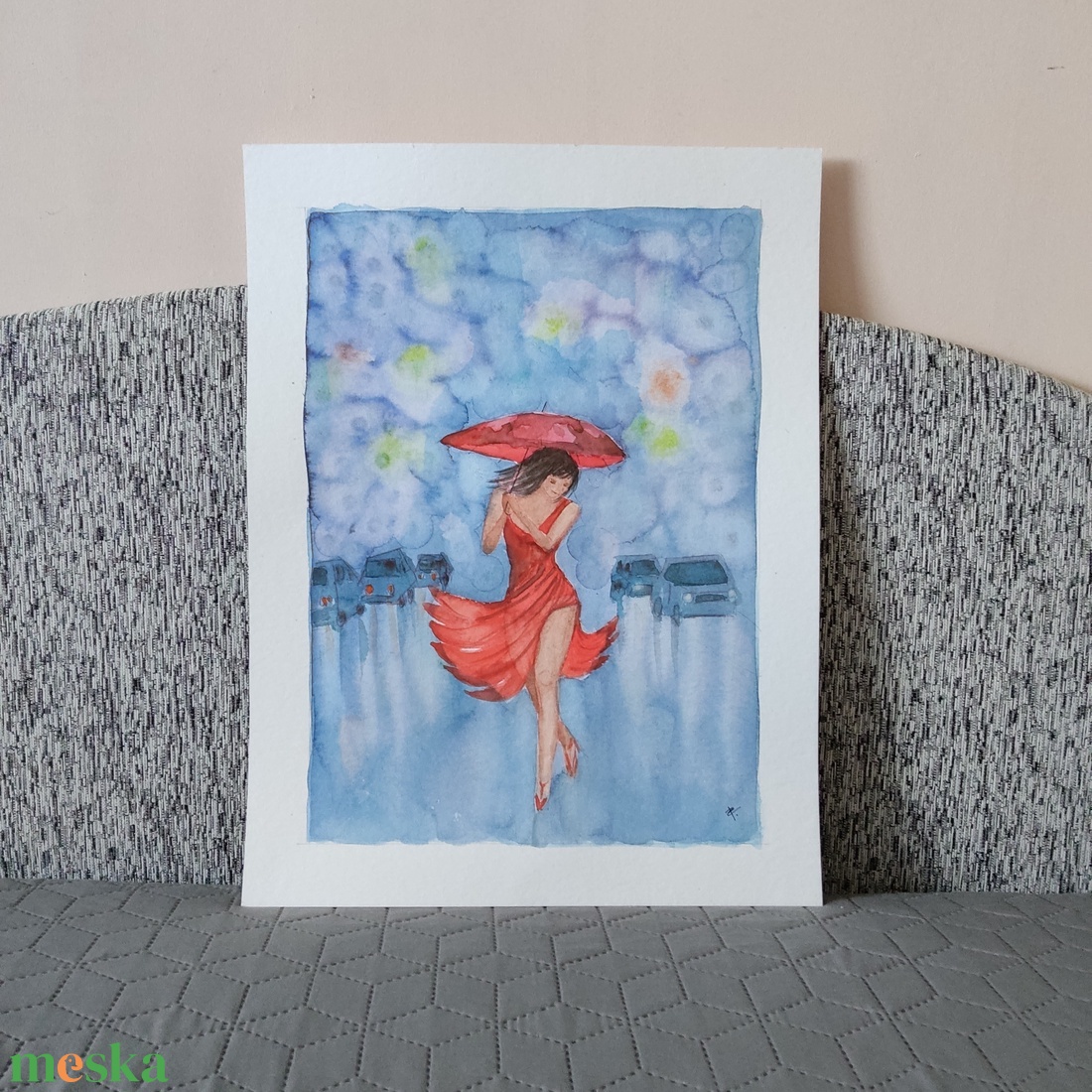 Akvarell - Nyári zápor (2026.) - művészet - festmény - akvarell - Meska.hu