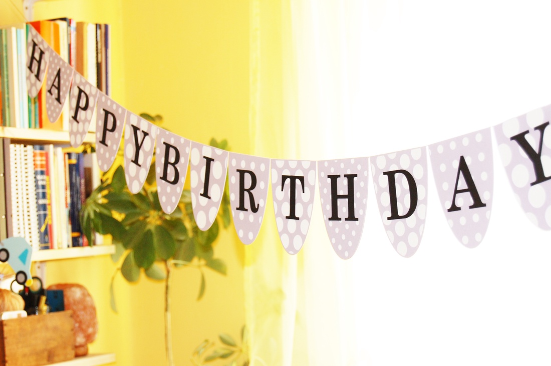 Happy Birthday girland - levendula -  - Meska.hu