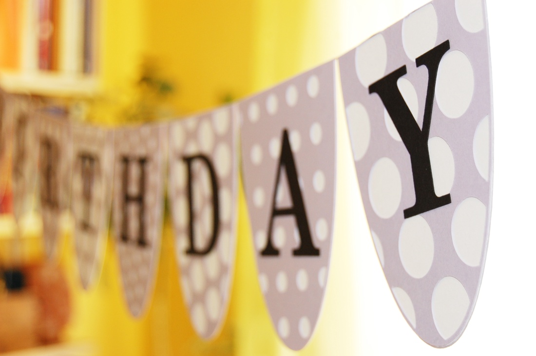 Happy Birthday girland - levendula -  - Meska.hu