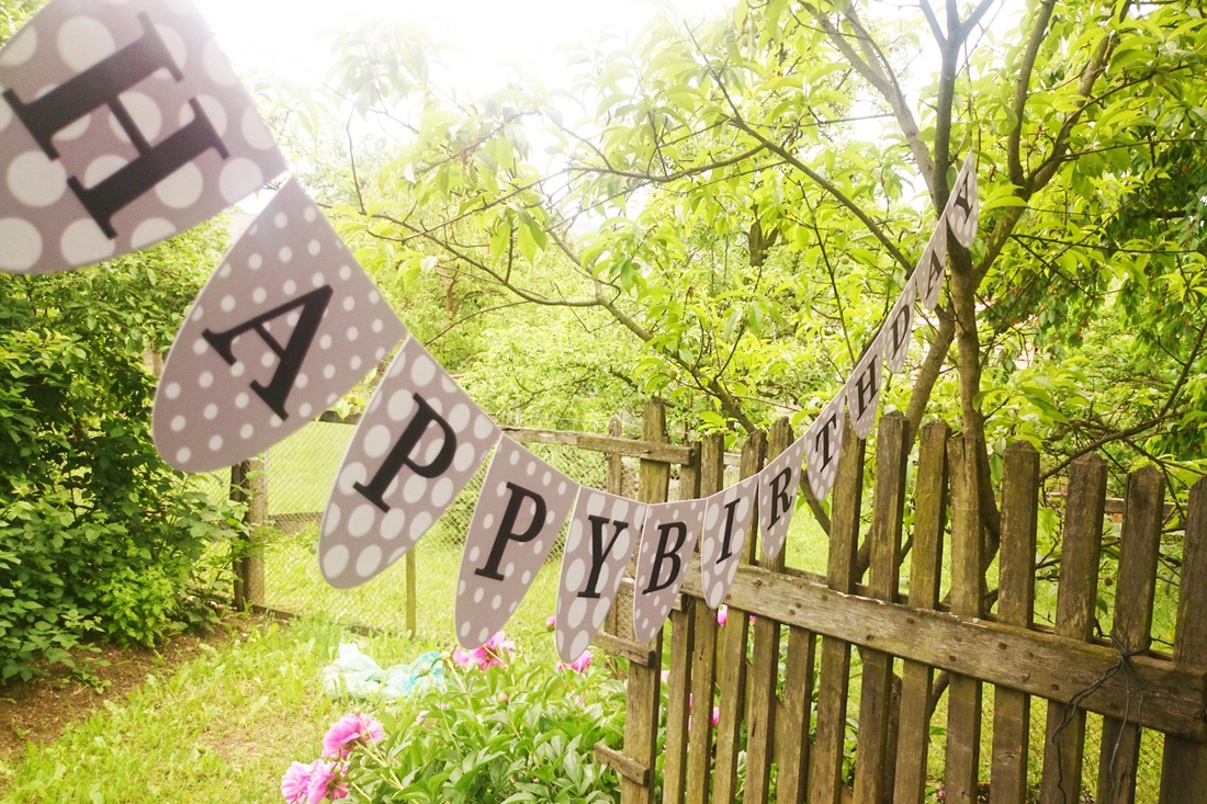 Happy Birthday girland - levendula -  - Meska.hu