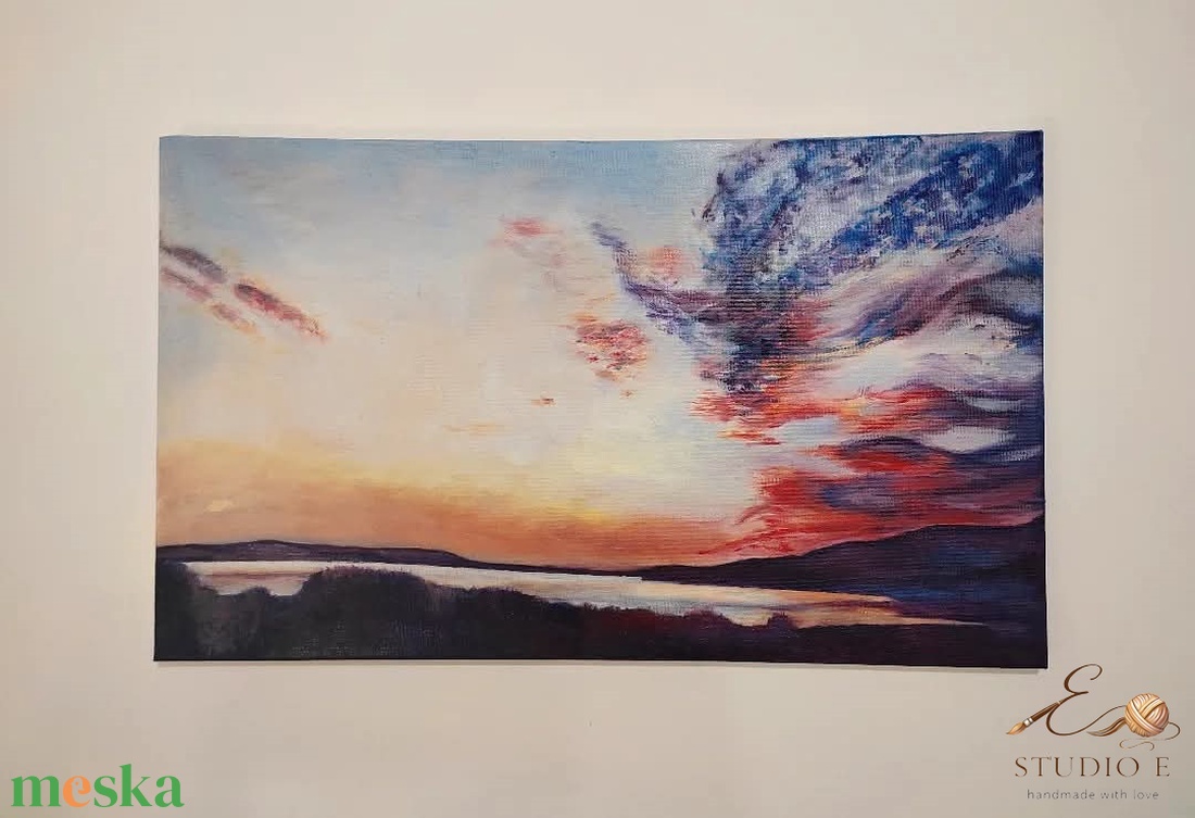 Balatoni naplemente - művészet - festmény - olajfestmény - Meska.hu