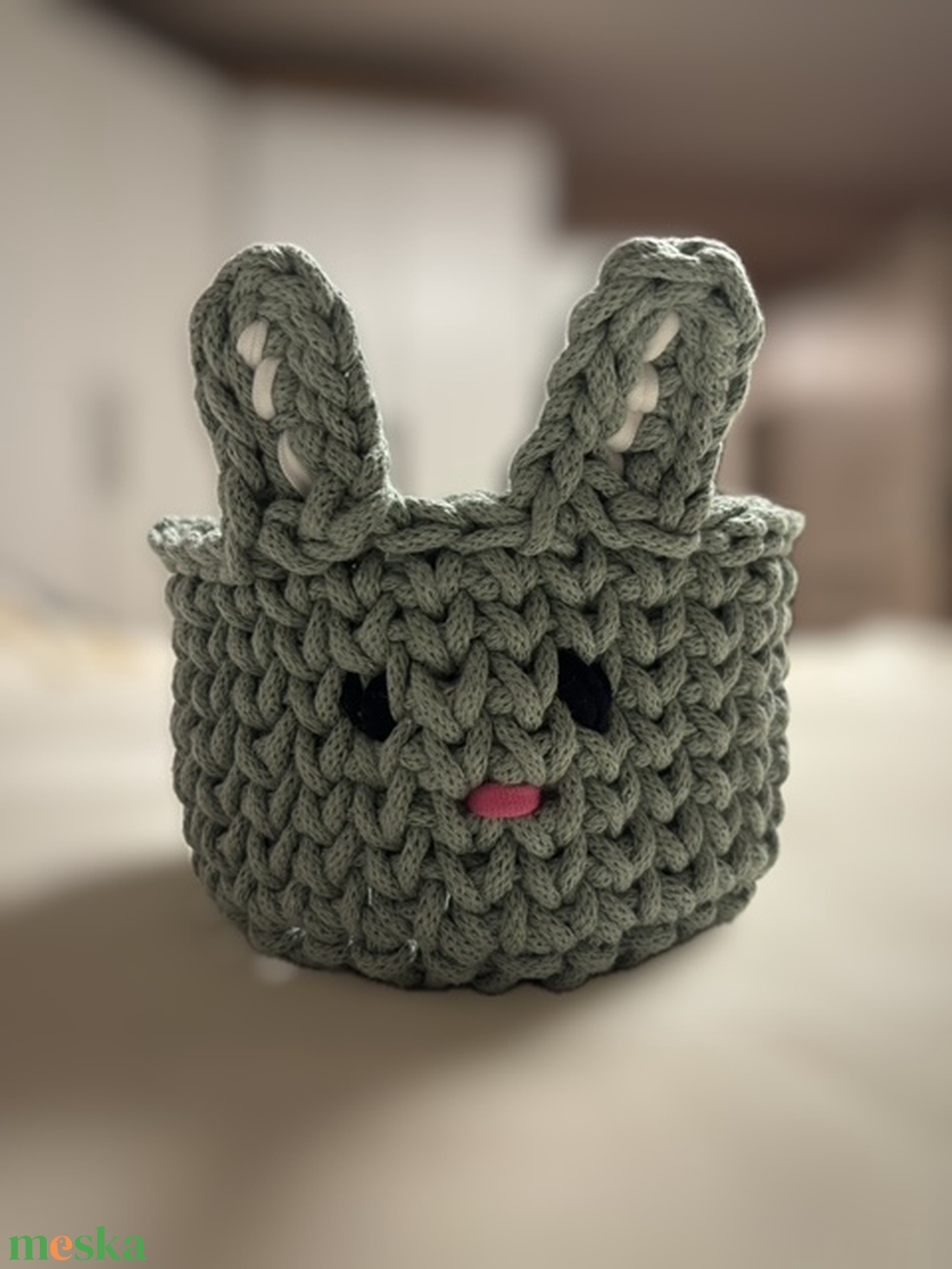 Húsvéti nyuszis kosár - ünnepi díszek, dekorációk - húsvéti díszek és dekorációk - húsvéti tojástartó - Meska.hu