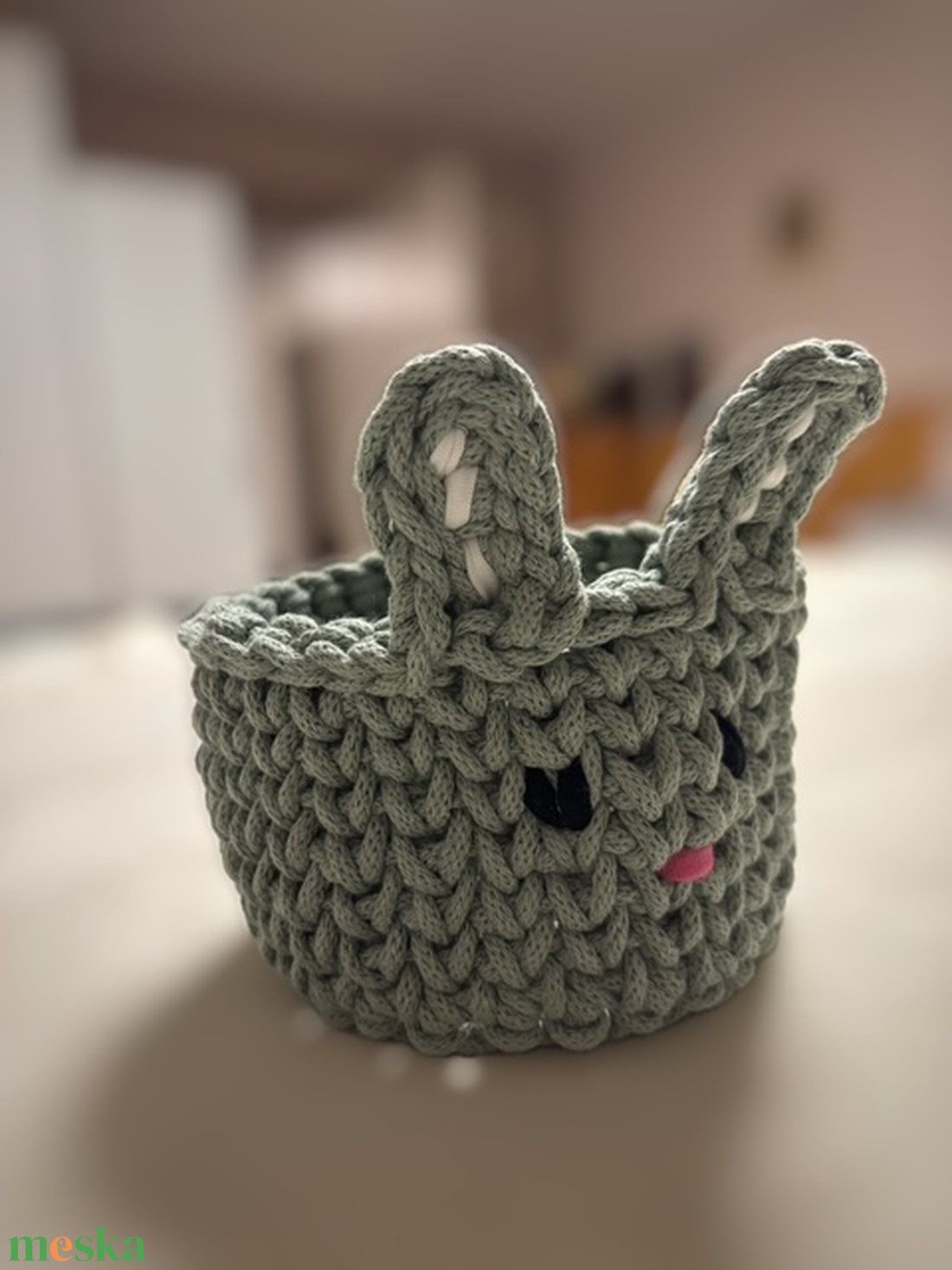 Húsvéti nyuszis kosár - ünnepi díszek, dekorációk - húsvéti díszek és dekorációk - húsvéti tojástartó - Meska.hu