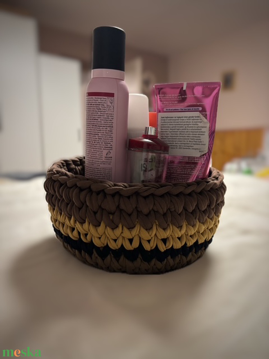 Pólófonalból készített tárolók - otthon & életmód - tárolás & rendszerezés - tárolókosár - Meska.hu