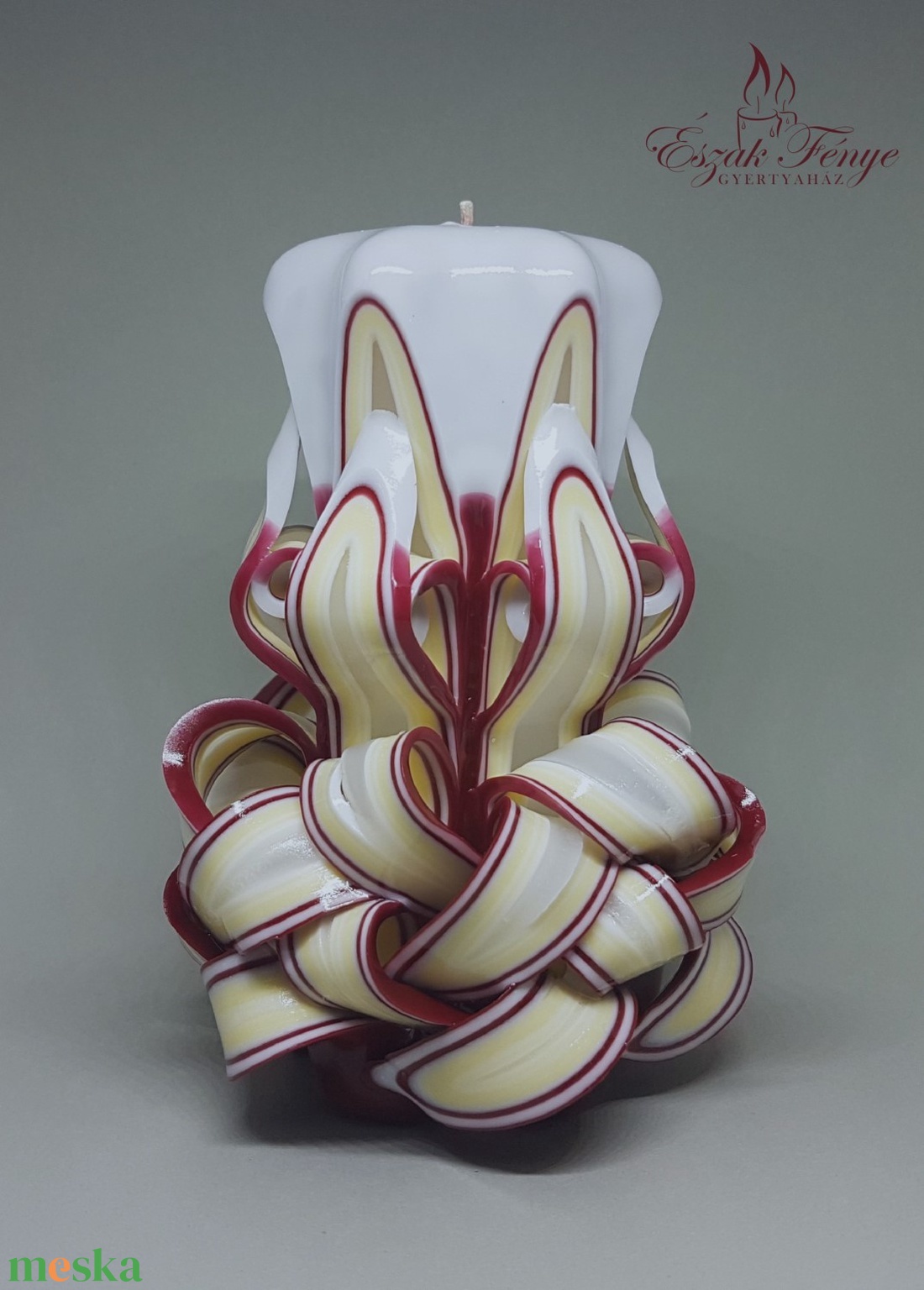 Wicker (Burgundy)-M faragott gyertya - otthon & életmód - gyertya, illat, aroma - gyertya - Meska.hu