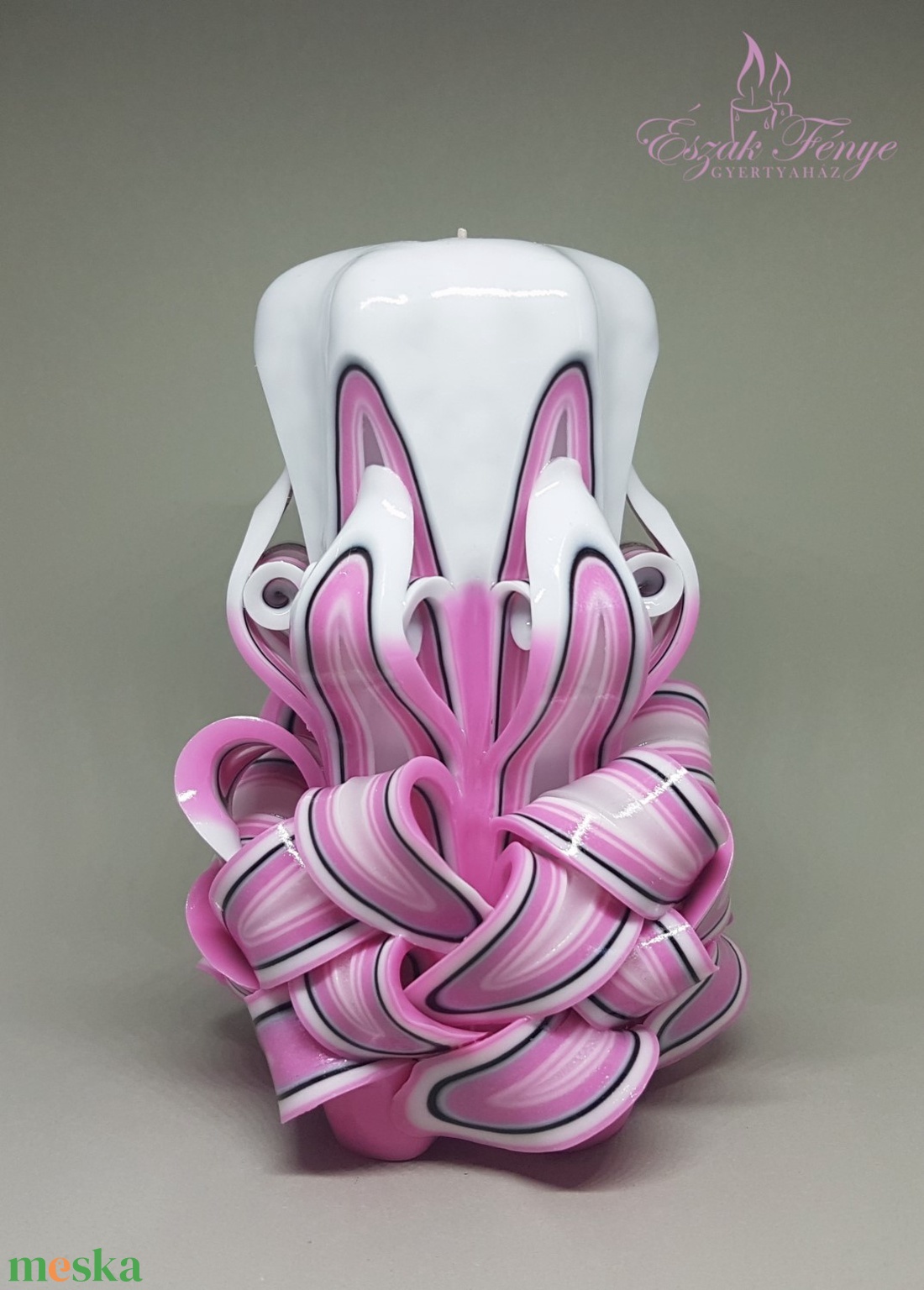 Wicker (Pink)-M faragott gyertya - otthon & életmód - gyertya, illat, aroma - gyertya - Meska.hu