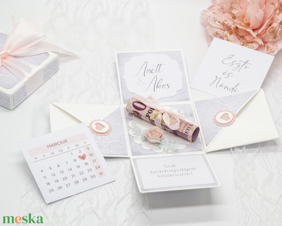 Pénzátadó meglepetésdoboz esküvőre - esküvő - meghívó & kártya - meghívó - Meska.hu