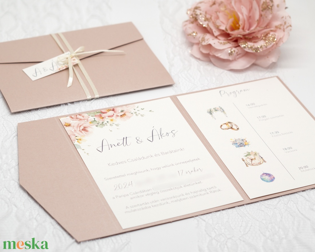 Rose gold borítékba hajtott esküvői meghívó - esküvő - meghívó & kártya - meghívó - Meska.hu Rose gold borítékba hajtott esküvői meghívó - esküvő - meghívó & kártya - meghívó - Meska.hu