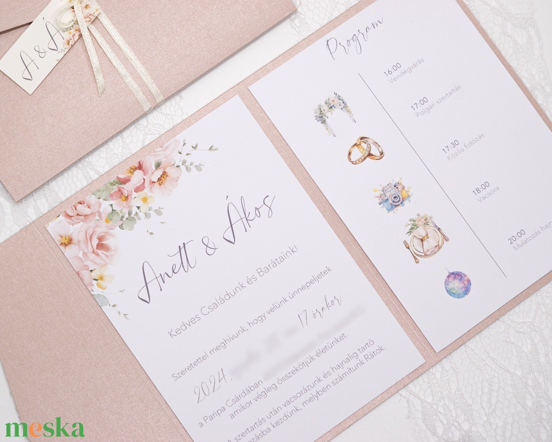 Rose gold borítékba hajtott esküvői meghívó - esküvő - meghívó & kártya - meghívó - Meska.hu Rose gold borítékba hajtott esküvői meghívó - esküvő - meghívó & kártya - meghívó - Meska.hu