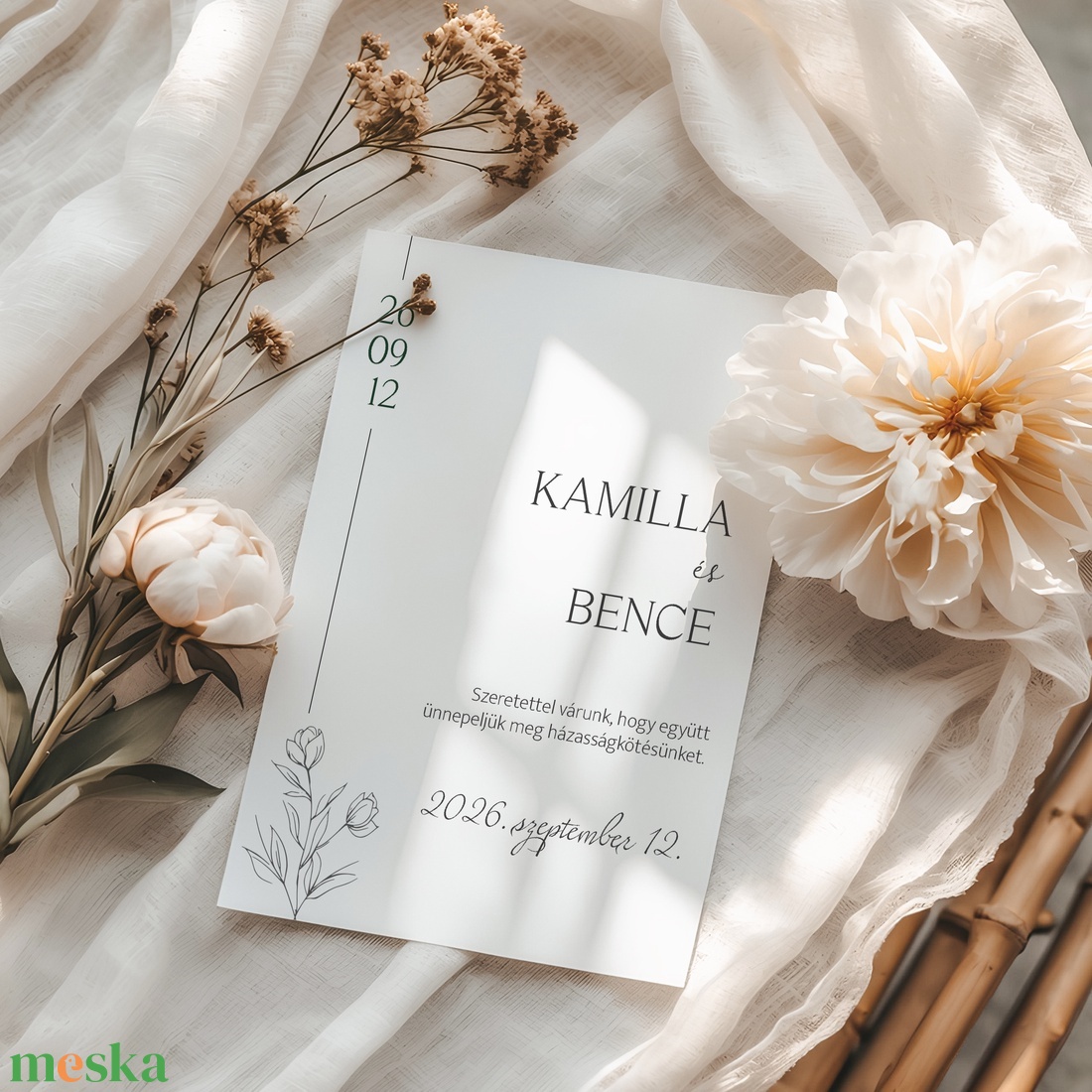 Pure Line esküvői meghívó - esküvő - meghívó & kártya - meghívó - Meska.hu