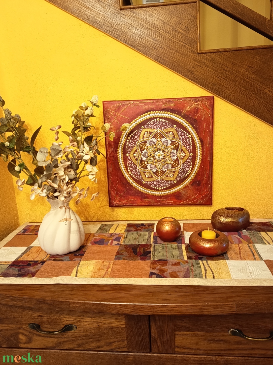 Tavaszra várva mandala - művészet - festmény - festmény vegyes technika - Meska.hu