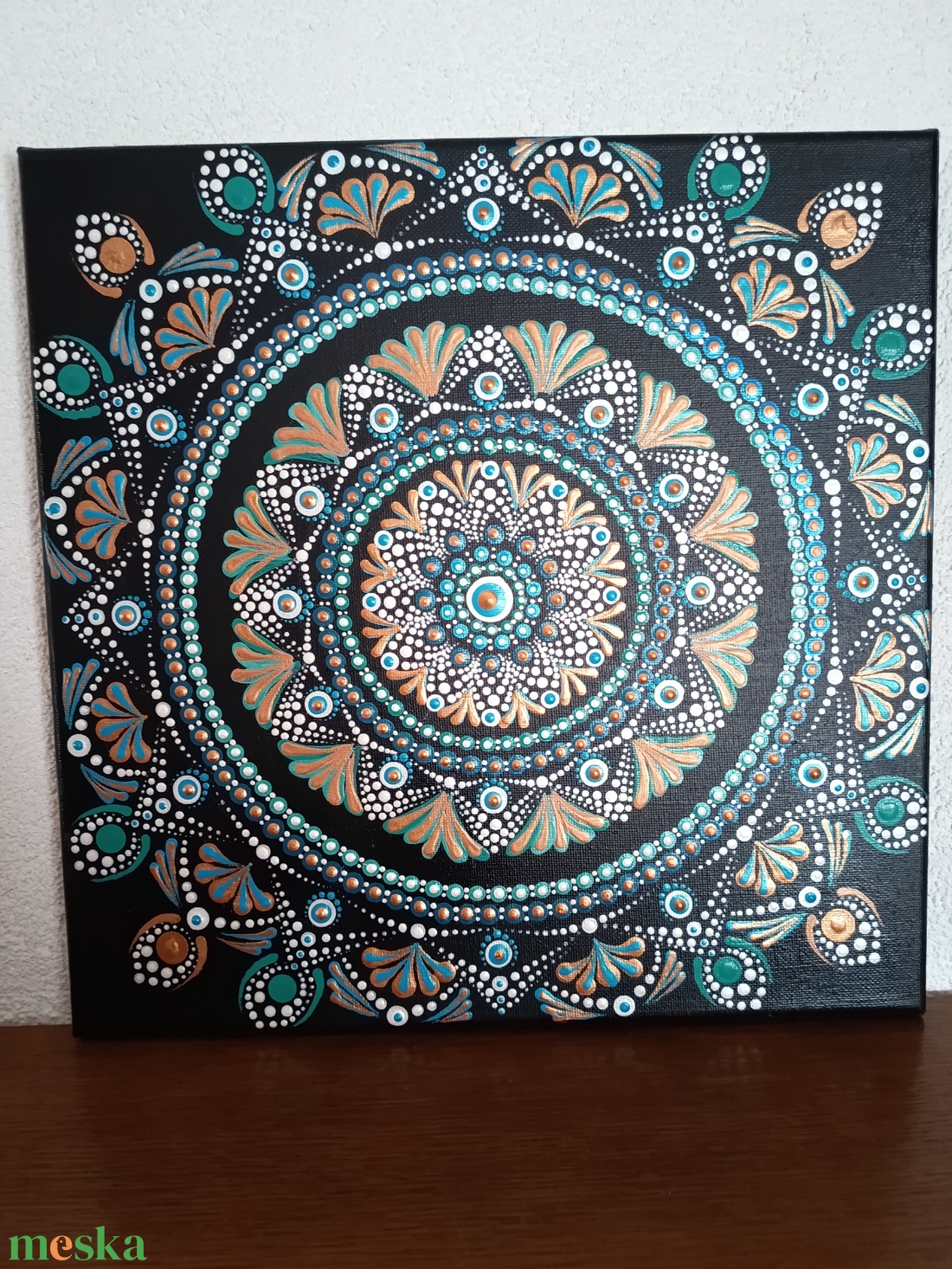 Kék és ezüst mandala - művészet - festmény - festmény vegyes technika - Meska.hu