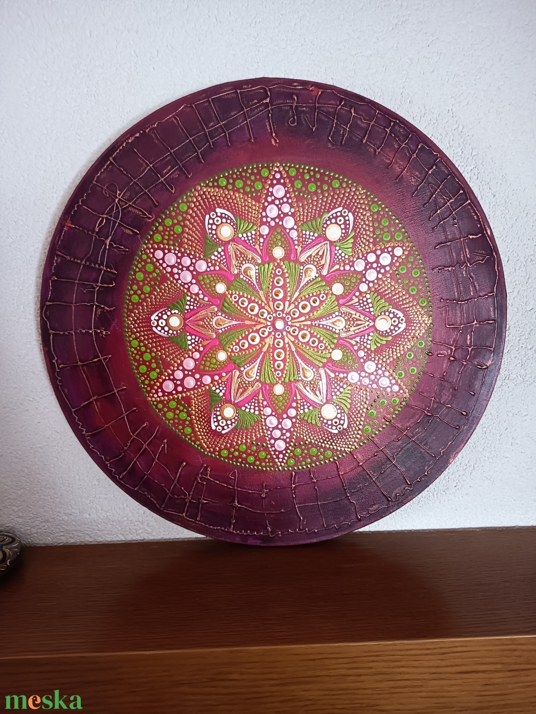 Tavaszi színek mandala - művészet - festmény - festmény vegyes technika - Meska.hu