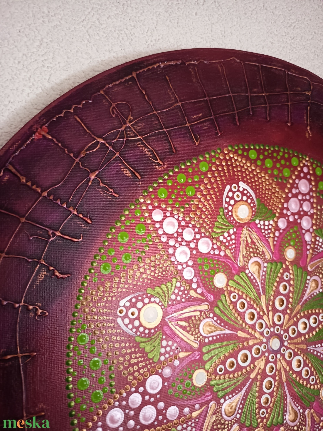 Tavaszi színek mandala - művészet - festmény - festmény vegyes technika - Meska.hu