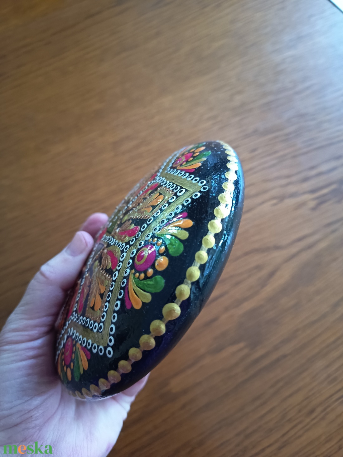 Virágos mandalakő - művészet - szobor - kerámia - Meska.hu