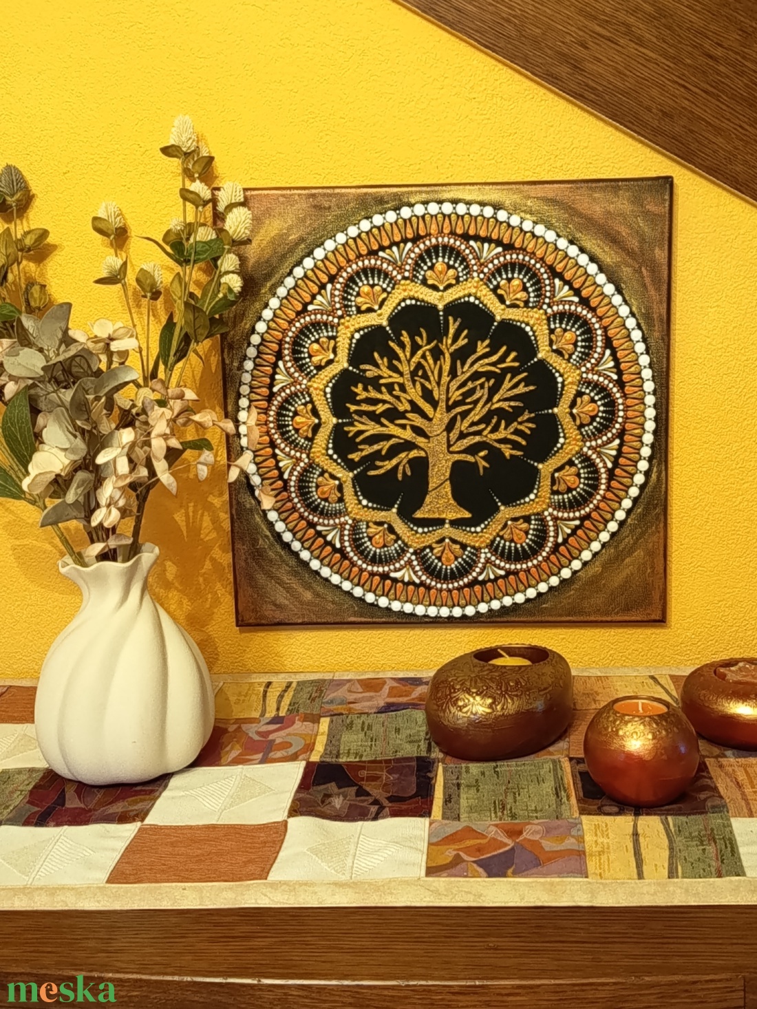 Arany életfa - művészet - festmény - akril - Meska.hu