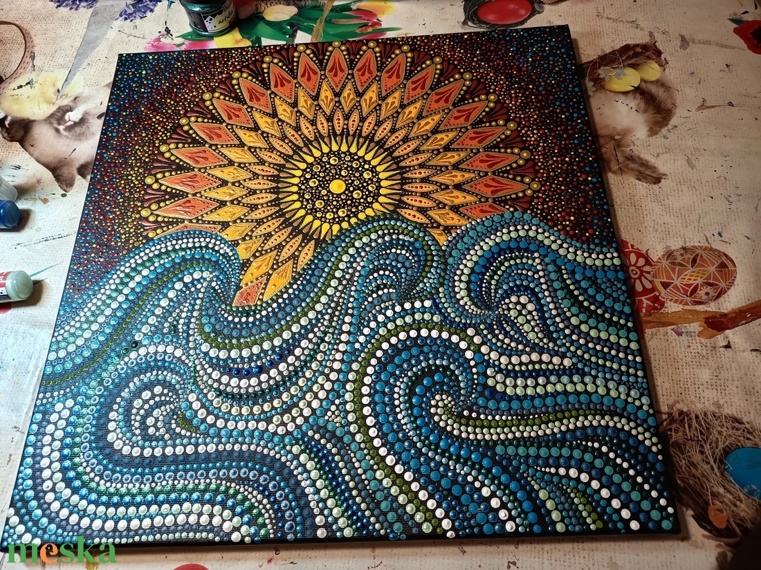 Nap és tenger - művészet - festmény - festmény vegyes technika - Meska.hu