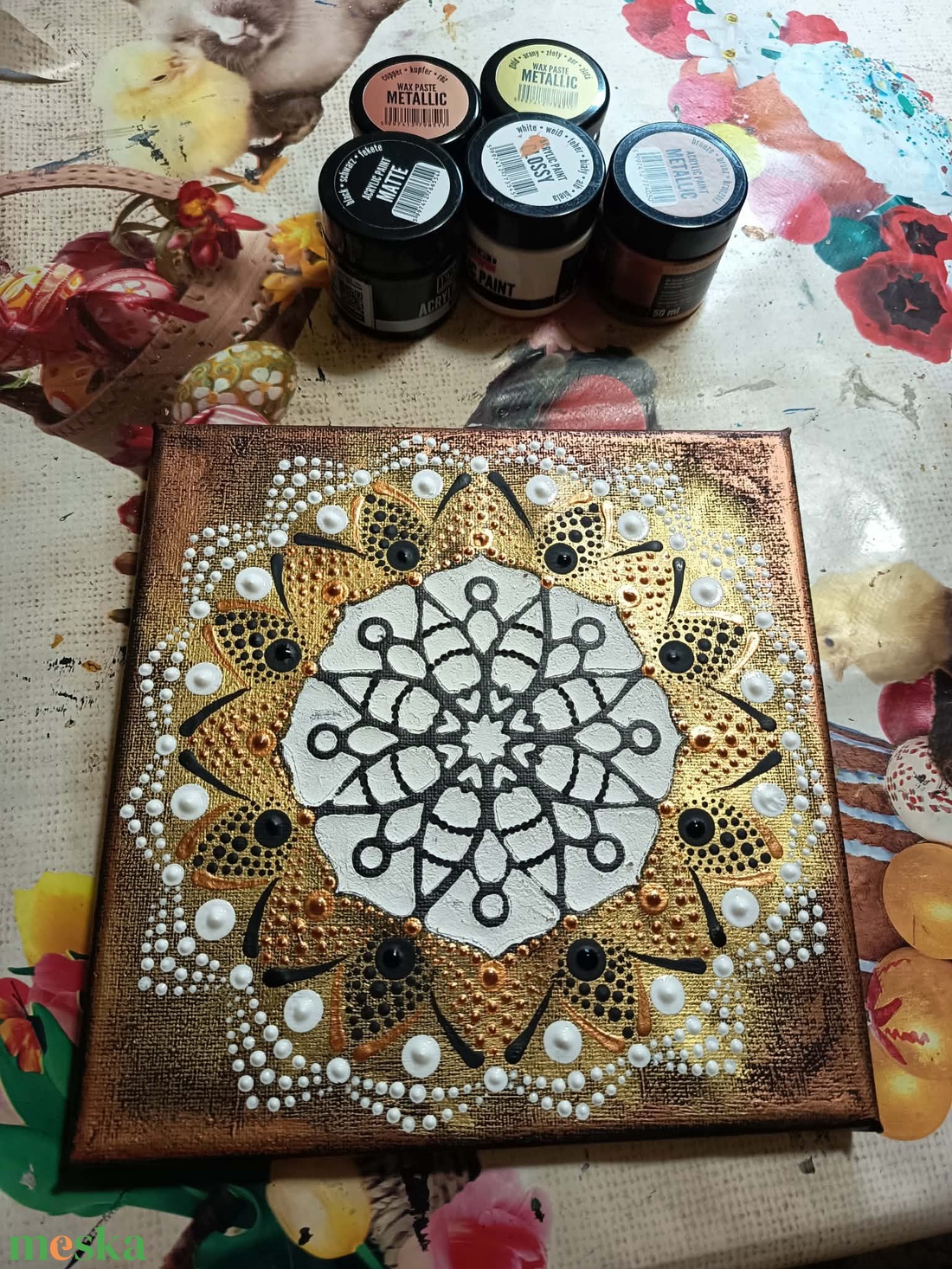 Hópehely - művészet - festmény - akril - Meska.hu