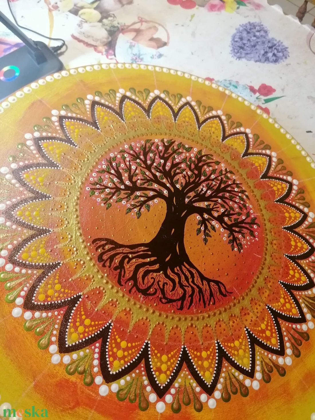 Afrikai szavanna életfa - művészet - festmény - akril - Meska.hu